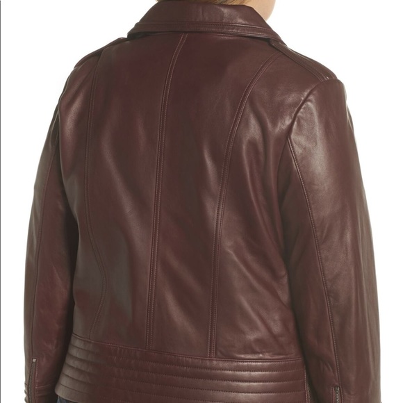 BADGLEY MISCHKA Gia Leather Biker Jacket Coat - Picture 2 of 7